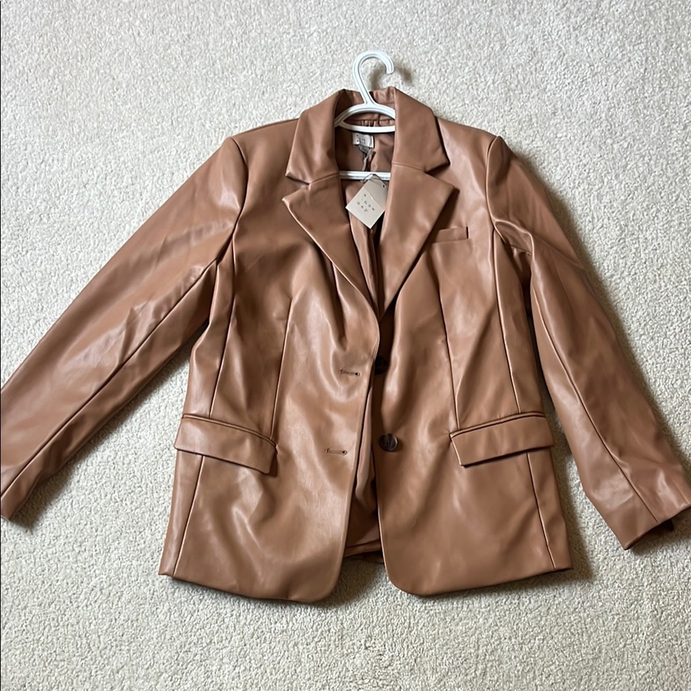 A New Day Tan Blazer with Notched Lapels